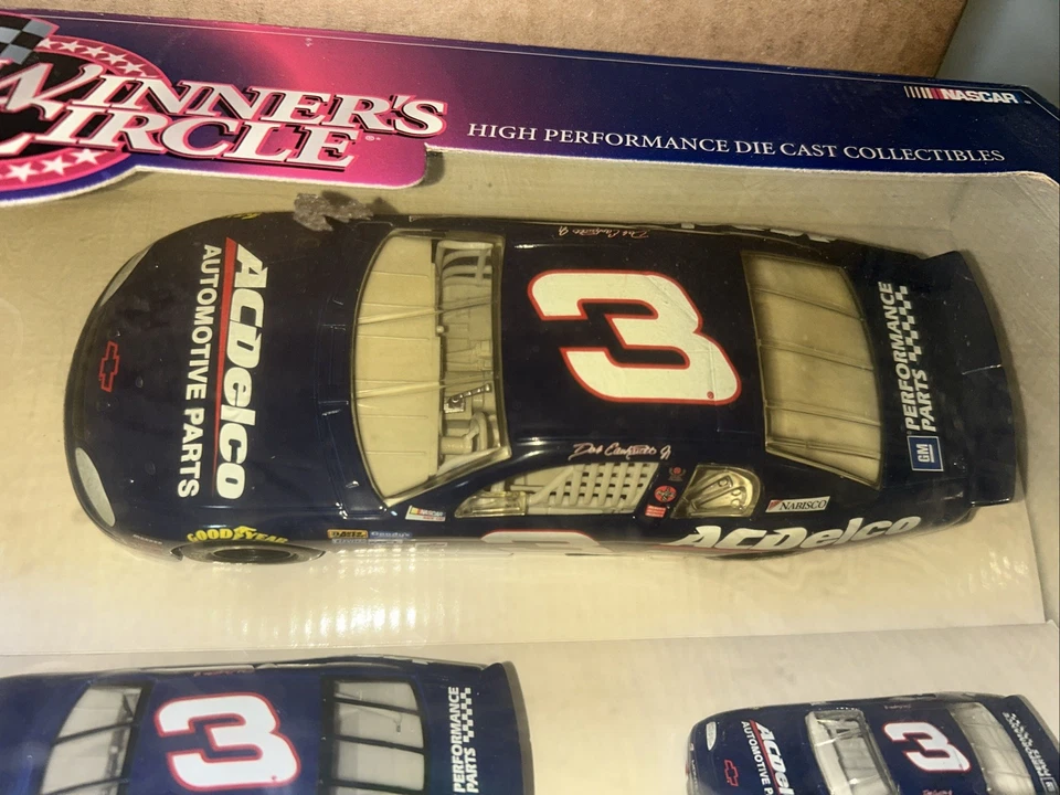 Juego de 3 autos Winner's Circle Nascar AC Delco #3 Dale Earnhardt Jr 1999 fundido a presión nuevo Foto 4 de 4
