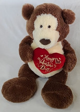 G by GUND Brown Tan Teddy Bear Valentines Heart Jumbo Plush Stuffed Animal 3'