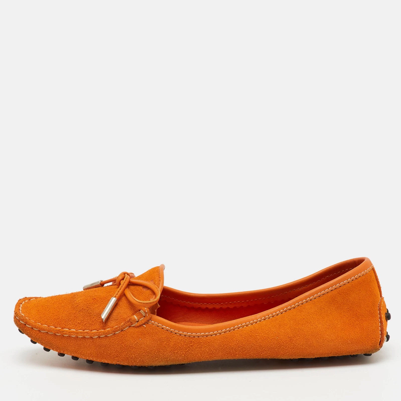 TOD’S Mocassini slip on Tod's in camoscio arancione con fiocco taglia 39