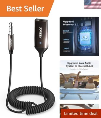 Enhance Your Car with 3.5mm Bluetooth Receiver - High-Fidelity Sound & Control