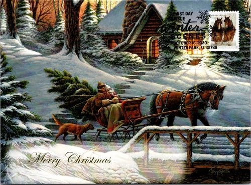 Dr Jim Stamps Maximum Card Horses Forever Winter Scenes Fdc Bifold