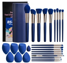 18 Pcs Makeup Brushes Set With 7 Sponges for Travel & Daily Use