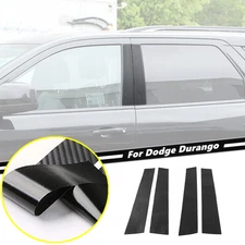 For Dodge Durango 2011-2026 Pillar Post 4PCS Window Door Trim Carbon Fiber Style