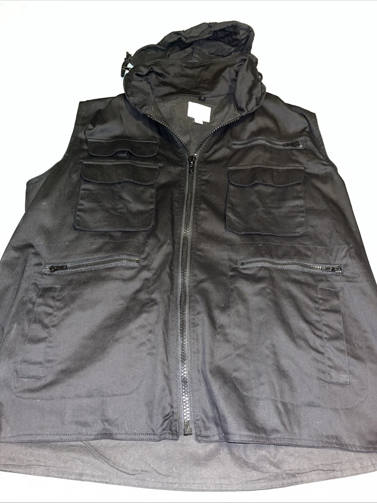 Vest Mens Large Hoodie Pockets Outdoors Chore Work