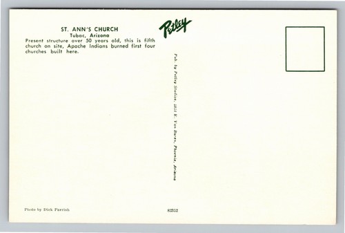 Postkarte St Ann's Church Glockenturm außen Tubac Arizona Vintage unbespielt unbenutzt - Bild 2 von 2
