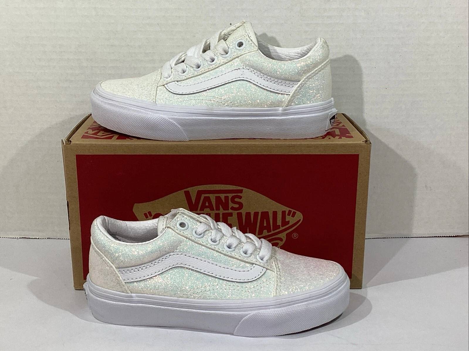 Sneakers Vans giovani ragazze taglia 12 EU 29 bianco glitter oldol skool6