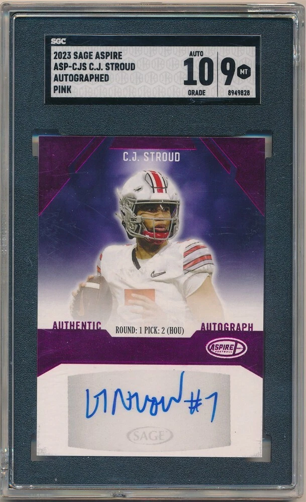 CJ Stroud Sage Aspire Autograph #ASPCJS Pink