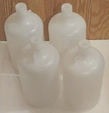 Set of 4 NALGENE Plastic Low Density Polyethylene Bottle Jug 1 G / 4L Capacity 