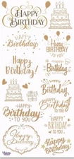 Violette Stickers Gold Foil Happy Birthday Scrapbook Craft Planner Supply