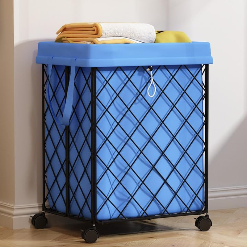 Laundry Hamper on Wheels-92L Basket Large Collapsible with Removable Liner-image