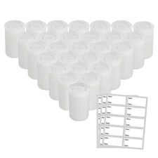 20Pcs White Plastic Empty Bottle 135/35mm Film Box Cans Canisters Containers