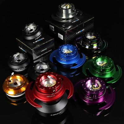NRG ROSEGOLD STEERING WHEEL HUB+GEN 3.0 QUICK RELEASE ORANGE FOR CIVIC PRELUDE