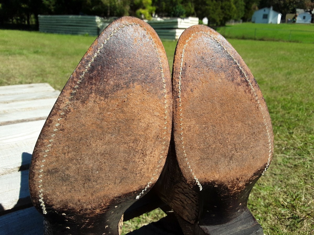 Santiags courtes bleu jean cuir et serpent - Bottines cowboy artisanales