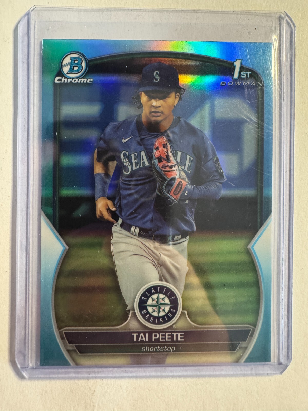 K288,047 - 2023 Bowman Chrome Draft Sky Blue Refractors #BDC28 Tai Peete