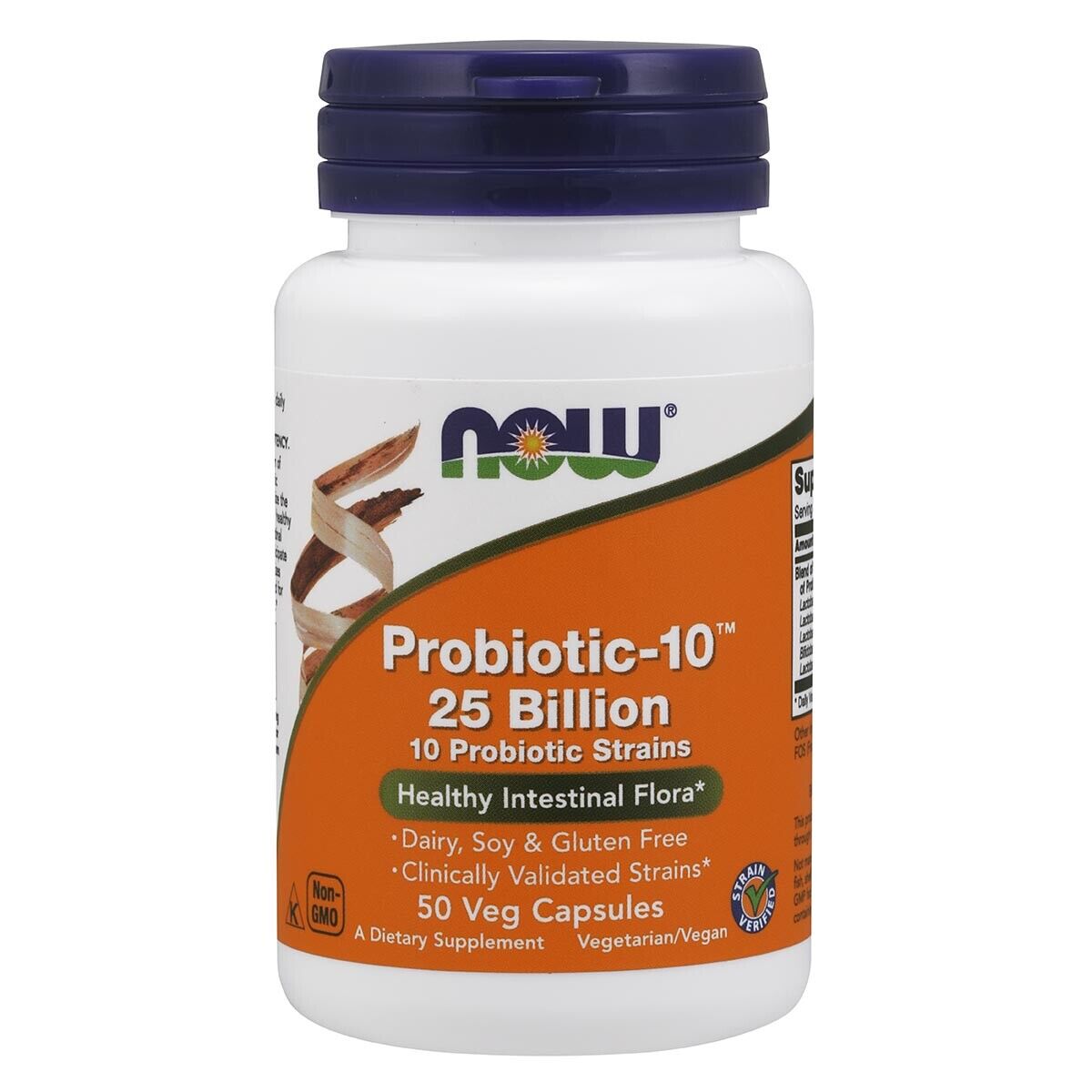 NOW Probiotic-10 (25 Billion) 50 Veg Caps, FRESH, MADE IN USA, FREE SHIPPING