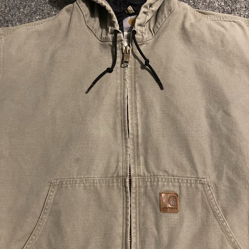 Giacca Carhartt J279 Active vintage con cappuccio tela d'anatra trapuntata foderata abbigliamento da lavoro uomo XXL - Foto 5 di 7
