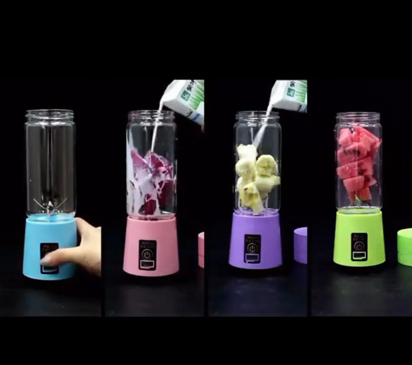 Portable Blender/Juicer Hand Held 12.8 oz. 6 Blade USB