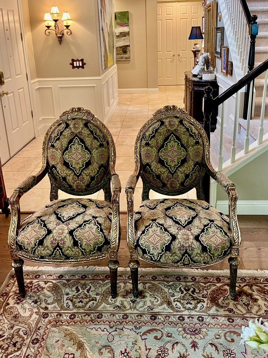 Gold Antique Chairs Antique Armchairs 1850-1899 Time Period
