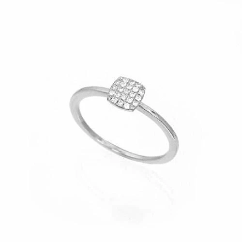 14k Cute Cushion Shape Ring With Pave H/SI Diamonds in White Rose or Yellow Gold - Image 4 of 4