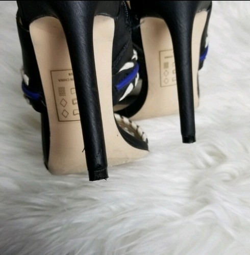 GX GWEN STEFANI TAKAKO Womens Shoes Faux Leather Black Heels Sandal 6 MSRP $89 - Picture 6 of 8