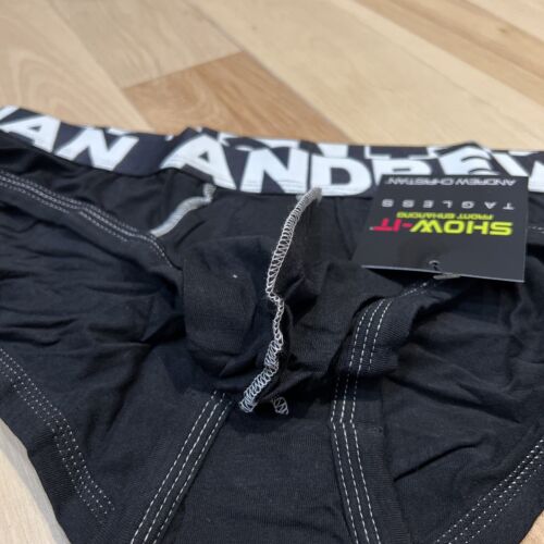 ++++++ ANDREW CHRISTIAN LISTINGS......BLACK SHOW-IT-BRIEF......medium - Afbeelding 1 van 10