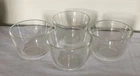 Vtg Set (4) PYREX Clear Glass 6 oz Ramekin Small Custard Prep Cups 3 Ring