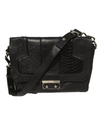 Marc By Marc Jacobs Leather Shoulder Bag Black Pebbled Embossed Flap Medium EUC