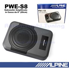 Alpine PWE-S8 Subwoofer attivo amplificato in cassa da 8” 20cm 240W sotto-sedile