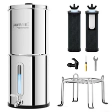 Purewell 2.25G Gravity Water Filter System with Water Level Window, 3-Stage 0...