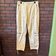 Rag & Bone Beige Kai Flight Trousers Size 6 - Cotton Utilitarian/Military Cargo