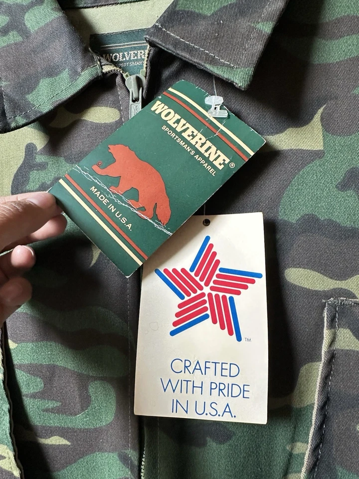 NWT Vintage USA Oldstock Wolverine Sportsman Apparel Camo Jacket Men’s Size M - Image 2 of 4