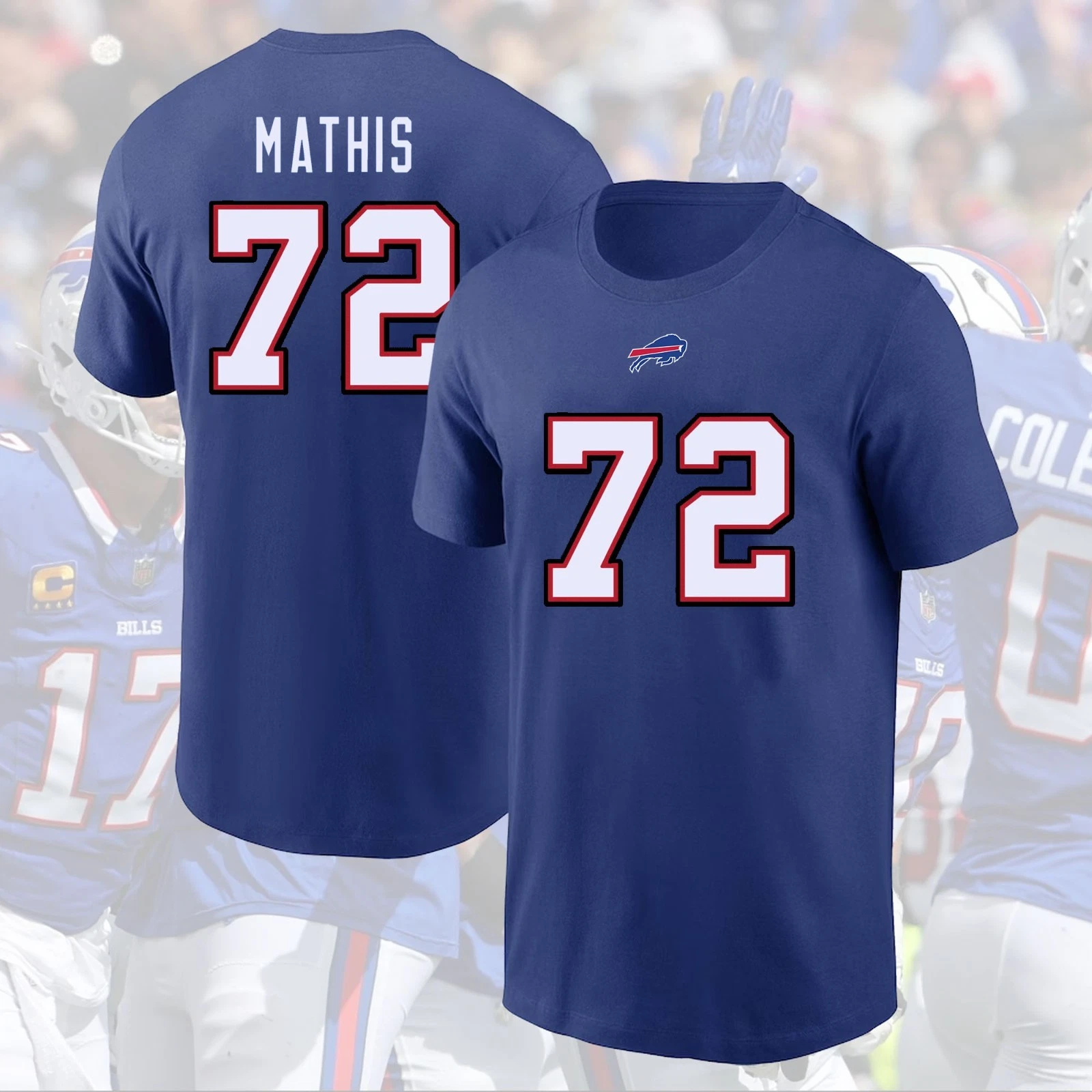 Phi.darian Mathis #72 Bu.FF.lo Bill 2025 Name & Number For Fans