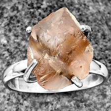 Natural Rose Quartz - Madagascar 925 Sterling Silver Ring s.9 Jewelry R-1052