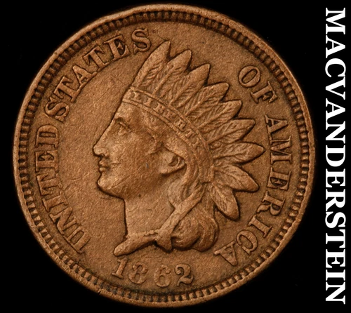 1862 Indian Head Cent- Extra Fine- Semi Key Better Date No Reserve #J1156