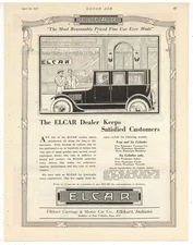 1921 Ads in 1 Group F&B of Pgs: Elcar Auto Elkhart Indiana, Sioux & Briscoe
