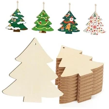 Wooden Christmas Tree Ornaments to Paint Christmas 3.5inch Christmastree