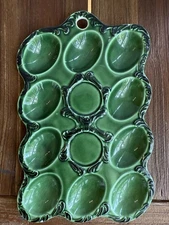Vintage Green Deviled Egg Tray.  Japan