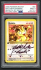 Pokemon Cards - PSA 9 Auto 9 1st Edition Meowth 62/82 - Matthew Sussman Signed