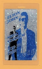 Elton John 1992 World Tour VIP Laminated Backstage Pass - Shea Stadium