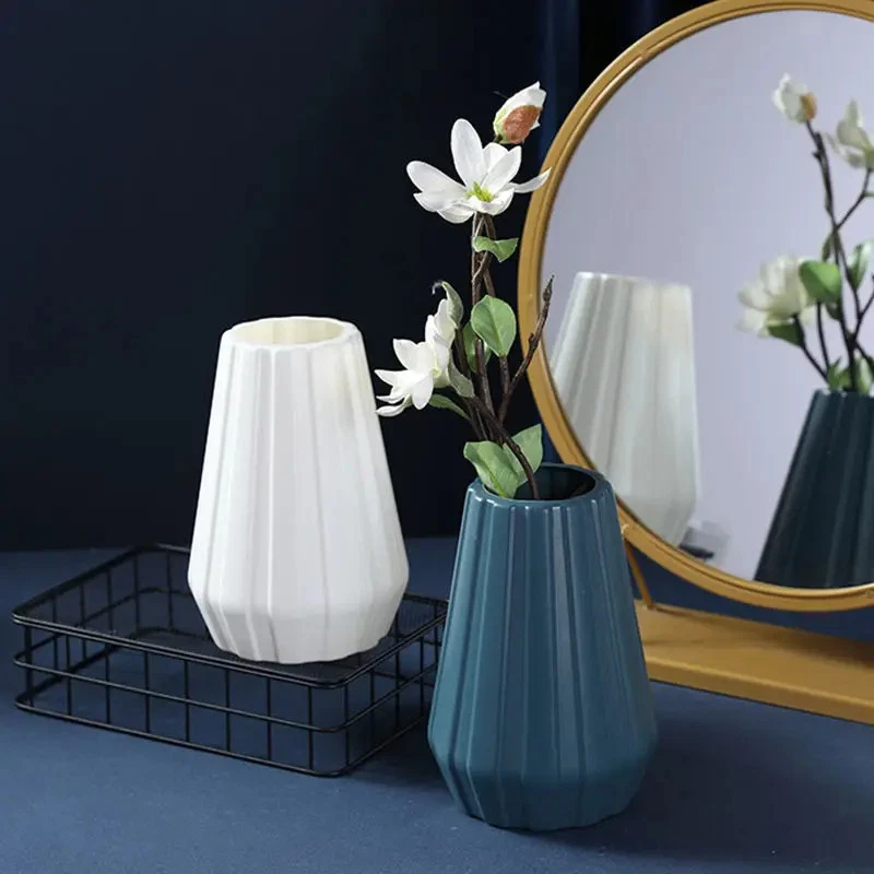 Moderne Kunststoff Vase Origami Dekoration Blumen Arrangement Tisch - Bild 3 von 4