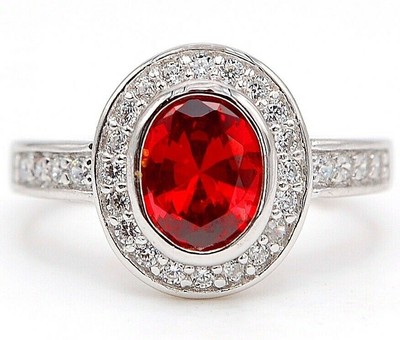  2CT Treated Ruby & Topaz 925 Solid Sterling Silver Ring Jewelry Sz 6 NB3-1