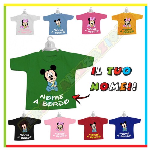 Mini T-Shirt Bimbo A Bordo Da Auto Con Nome Personalizzato per bambino  ventosa | eBay