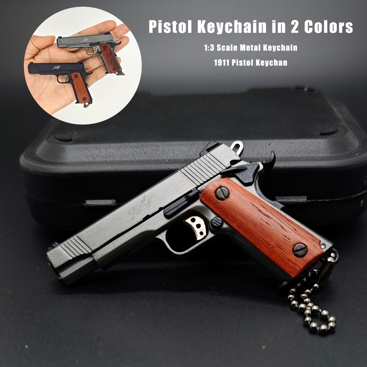 1911 Kimber Pistol Keychain Guns Shape Model Pendant Metal Kychain