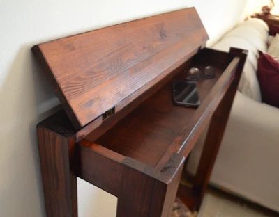 Tavolo Consolle Stretto Con 2 Ripiani 140x30x80 Cm, In Legno Noce, Per Ingresso, Corridoio E Dietro Il Divano
