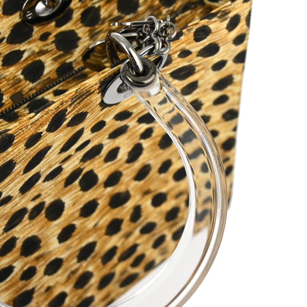 Christian Dior Yellow Cheetah Lady Dior 2way Handbag MA-0959 