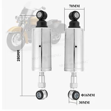 Rear Suspension Shocks Set Adjustable for Harley Softail Models 1989-1999 Silver