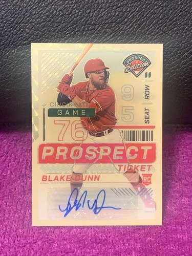 2024 PANINI PROSPECT EDITION BLAKE DUNN #62 RC TICKET GOLD VINYL AUTO SP# 1/1 - Picture 3 of 6