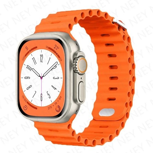 Silicone Strap for Apple Watch, Ultra Band 2, 49mm, 9mm, 8mm, 7, 45mm. - Photo 12 sur 23