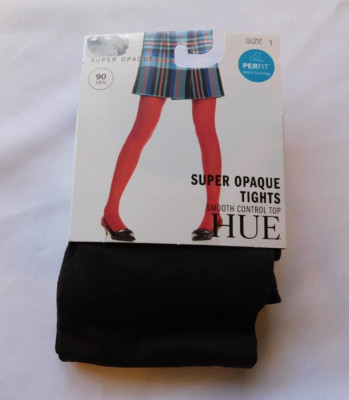 Hue Super Opaque Tights Smooth Control Top Size 1 4'11'' - 5'6'' Espresso 90 Den