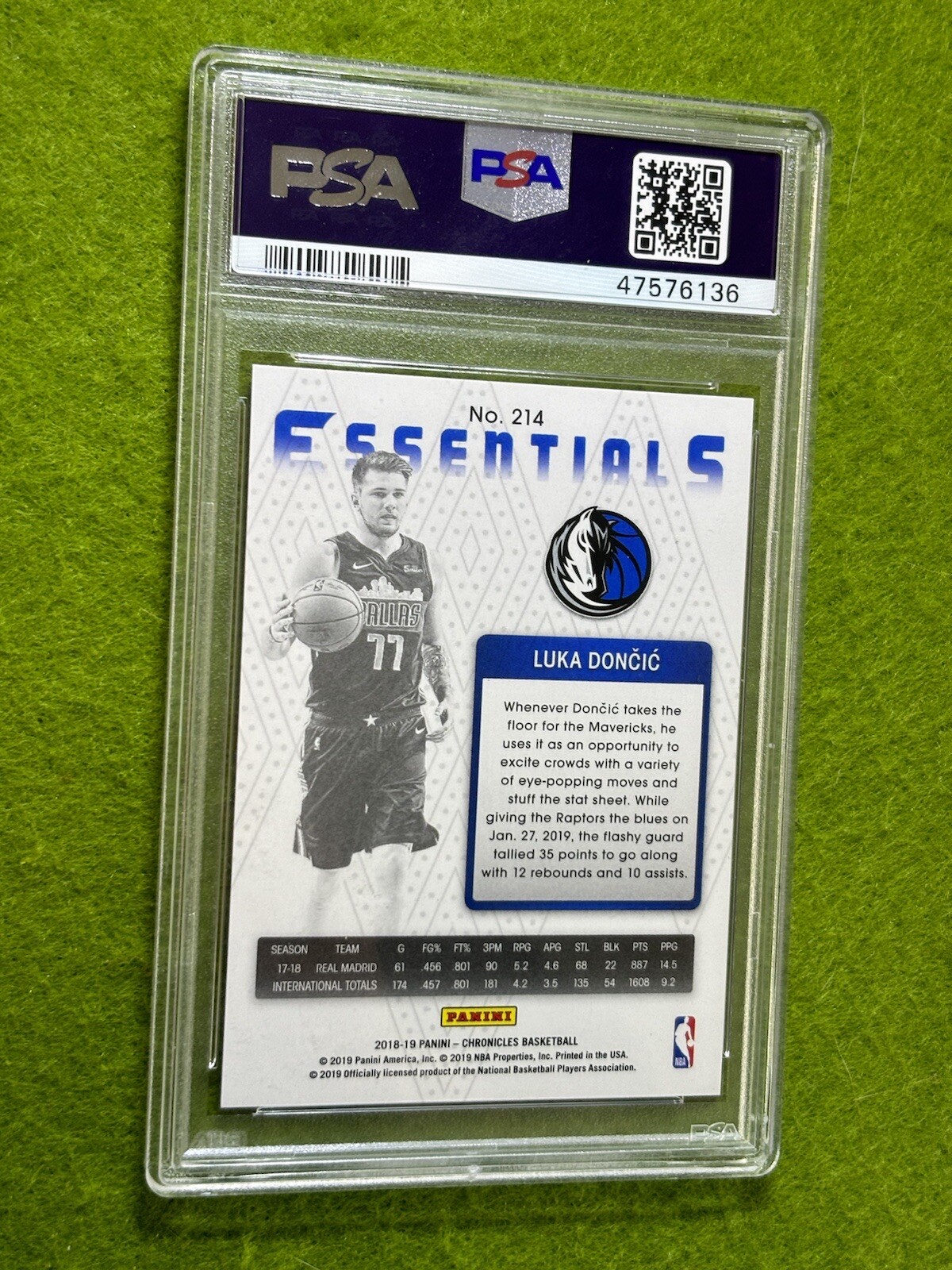 Luka Doncic SILVER PRIZM ROOKIE CARD PSA 9 MINT MAVERICKS RC  2018-19 Chronicles view 11